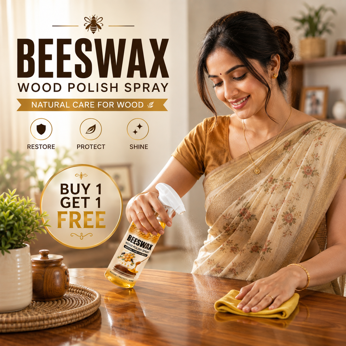 Wood Polish Spray Restore Shine Protect Furniture (Buy 1 Get 1 Free)